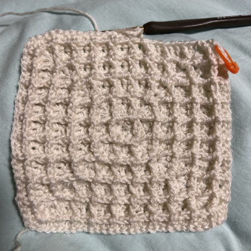 真ん中から編むワッフル編み